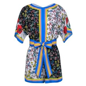 Alice & Olivia Patchwork Floral Romper
